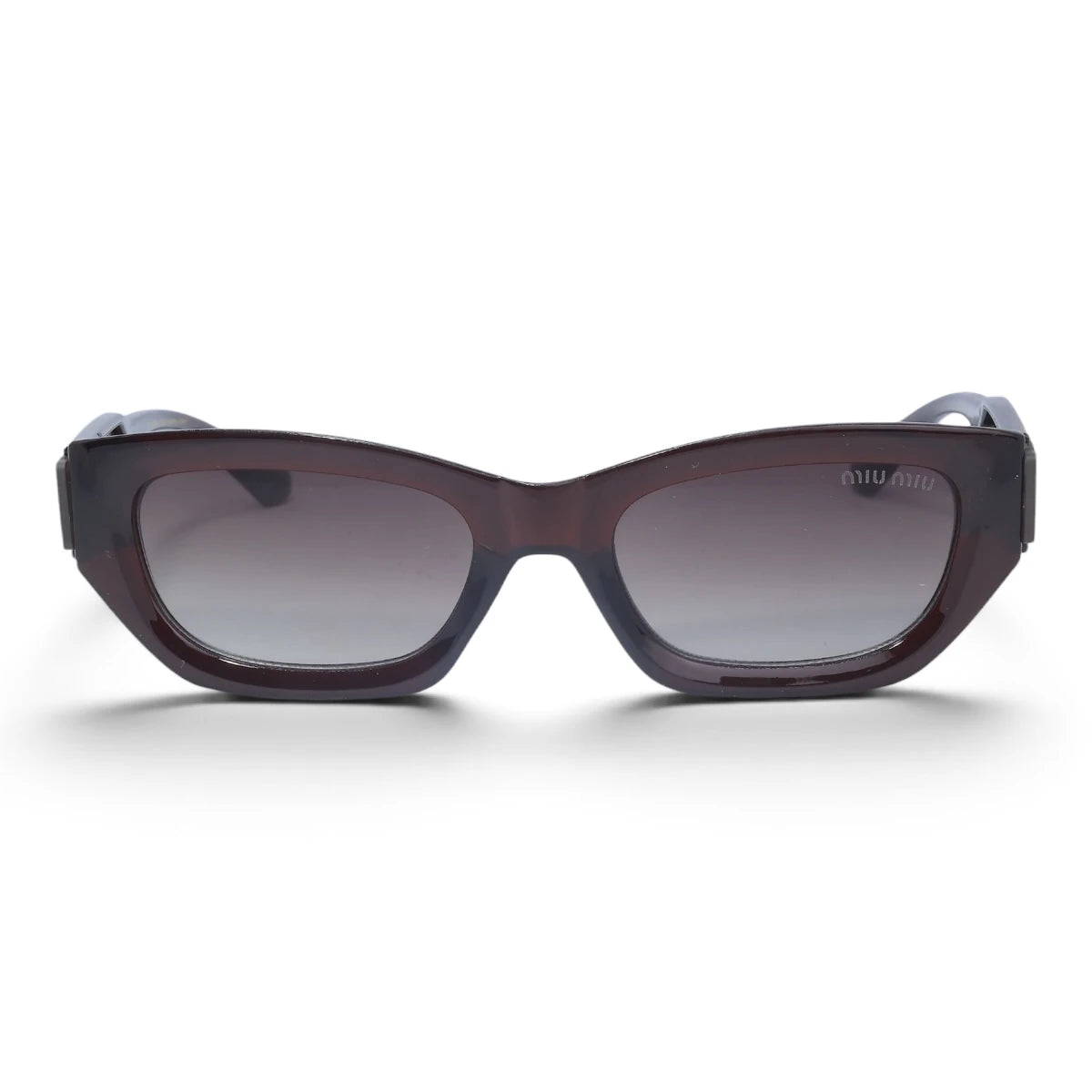 U&EYE The Mirelle narrow cat-eye sunglasses in Burgundy / Brown-Gray Gradient — front view