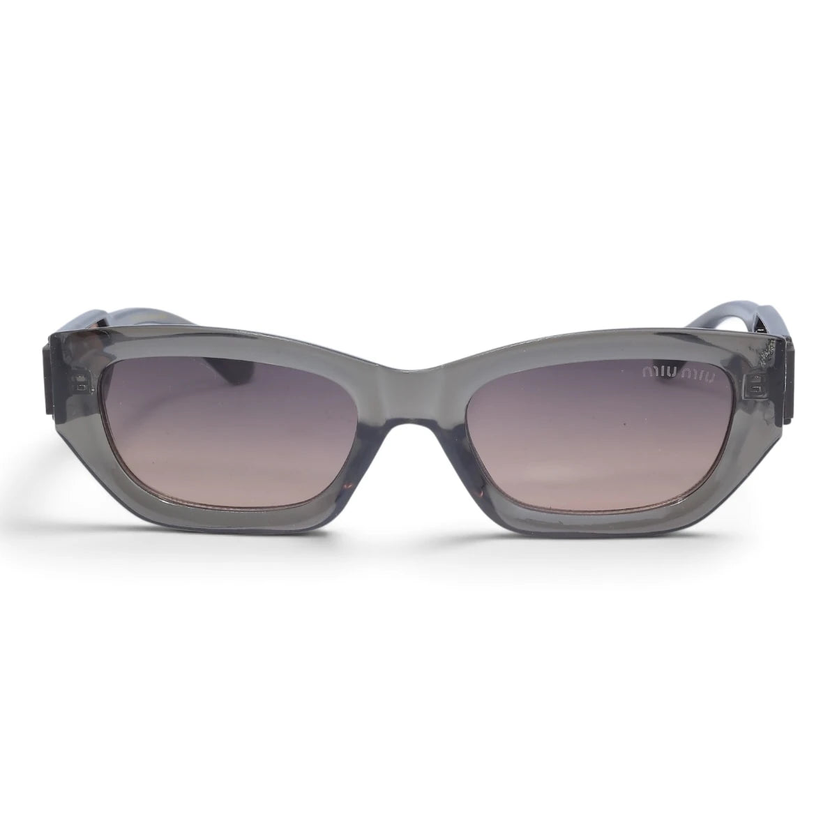 U&EYE The Mirelle narrow cat-eye sunglasses in Smoke Gray / Taupe Gradient — front view