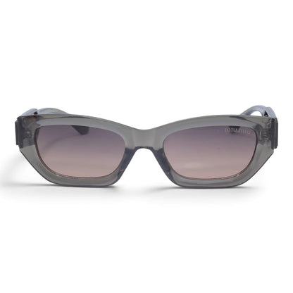 U&EYE The Mirelle narrow cat-eye sunglasses in Smoke Gray / Taupe Gradient — front view