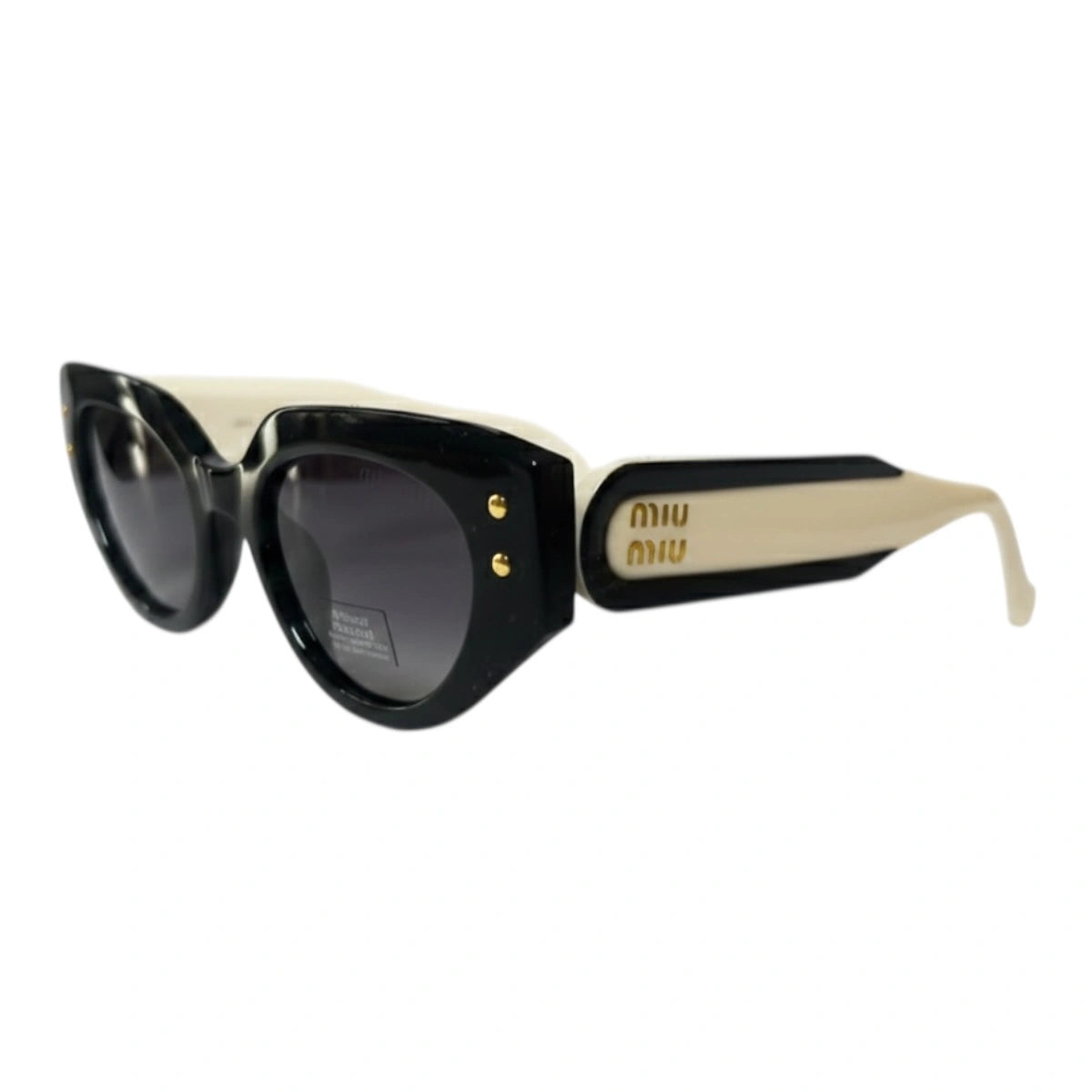 The ‘Muse’ Geometric Sunglasses | Black & Cream | Polarized
