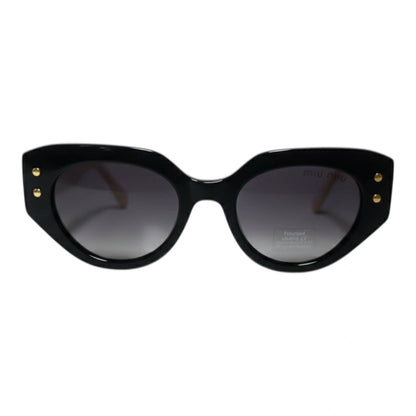The ‘Muse’ Geometric Sunglasses | Black & Cream | Polarized