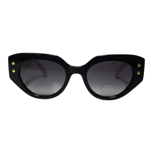 The ‘Muse’ Geometric Sunglasses | Black & Cream | Polarized