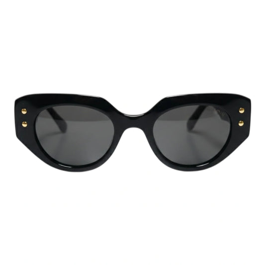 The ‘Muse’ Geometric Sunglasses | Black / Black