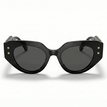 The ‘Muse’ Geometric Sunglasses | Black & Pink Polarized