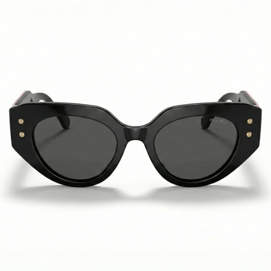 The ‘Muse’ Geometric Sunglasses | Black & Pink Polarized