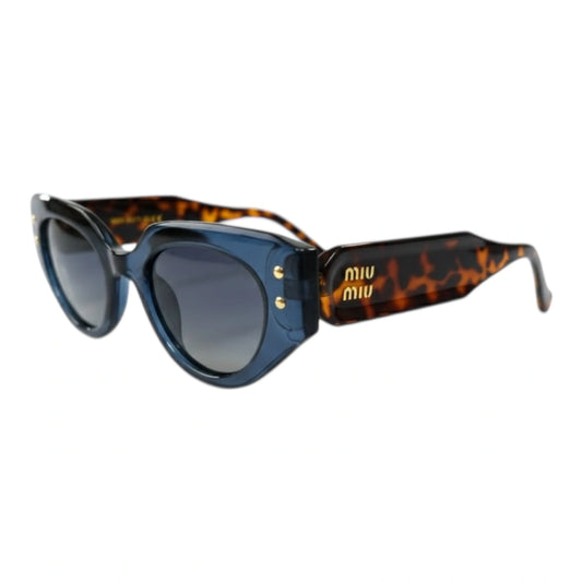 The ‘Muse’ Geometric Sunglasses | Crystal Blue & Tortoise