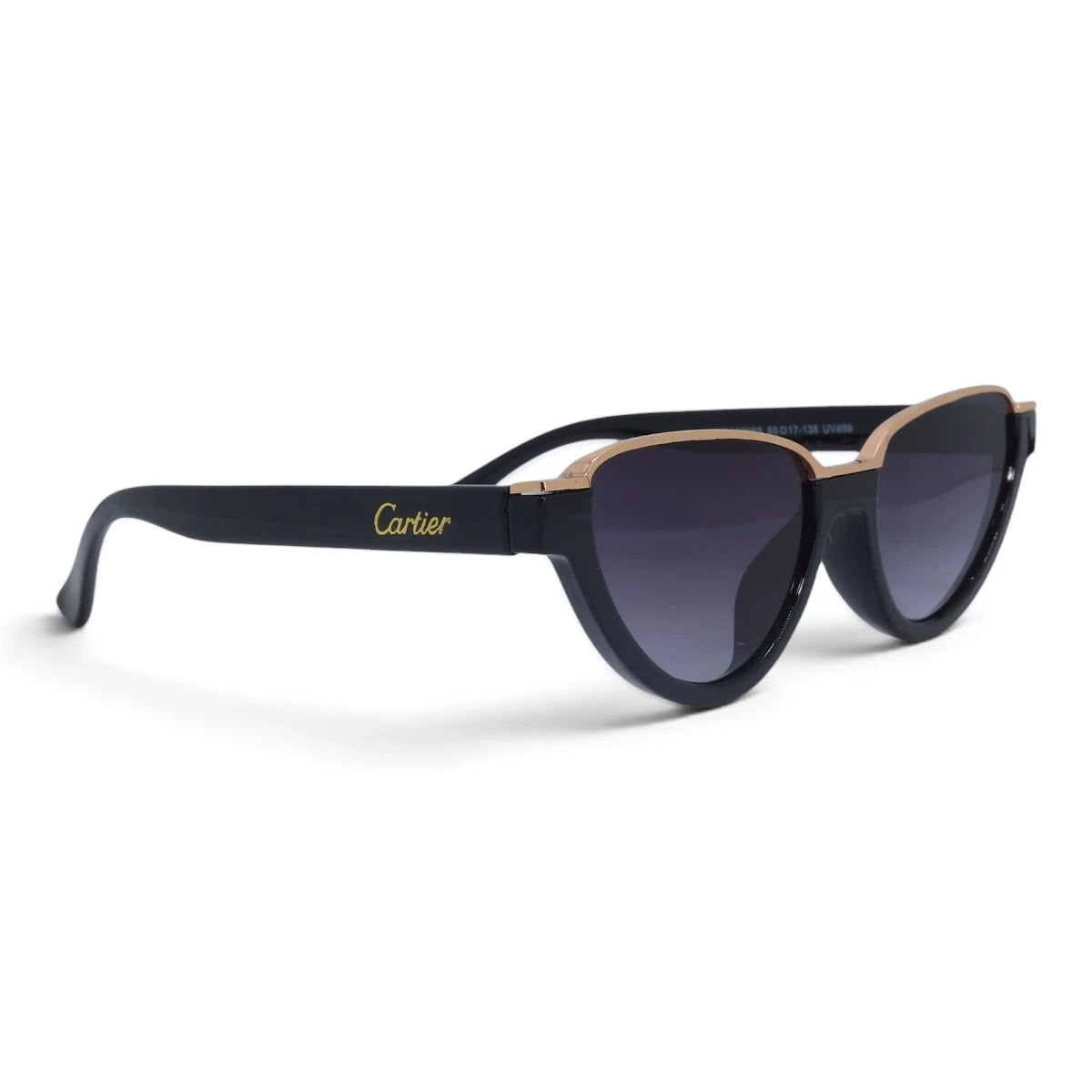 U&EYE The Noemi cat-eye sunglasses in Black / Violet Gradient — angled view