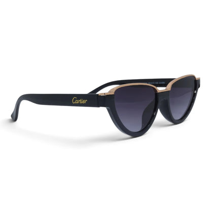 U&EYE The Noemi cat-eye sunglasses in Black / Violet Gradient — angled view