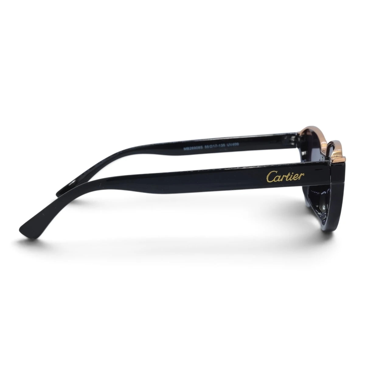 U&EYE The Noemi cat-eye sunglasses in Black / Violet Gradient — side view