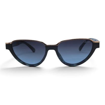 U&EYE The Noemi cat-eye sunglasses in Blue Tortoise / Blue Gradient — front view