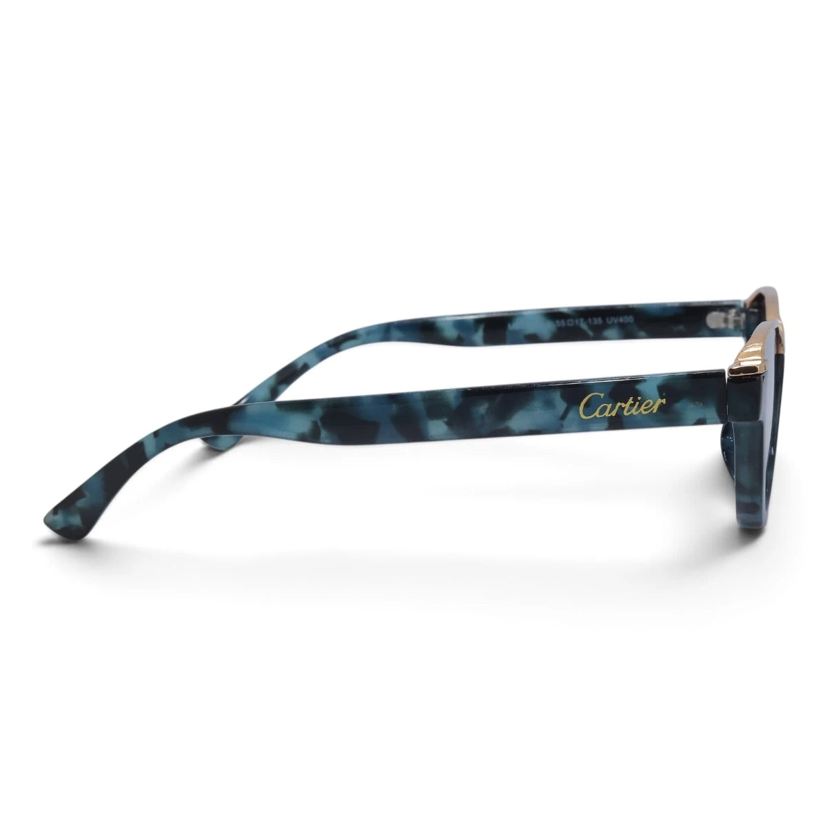 U&EYE The Noemi cat-eye sunglasses in Blue Tortoise / Blue Gradient — side view