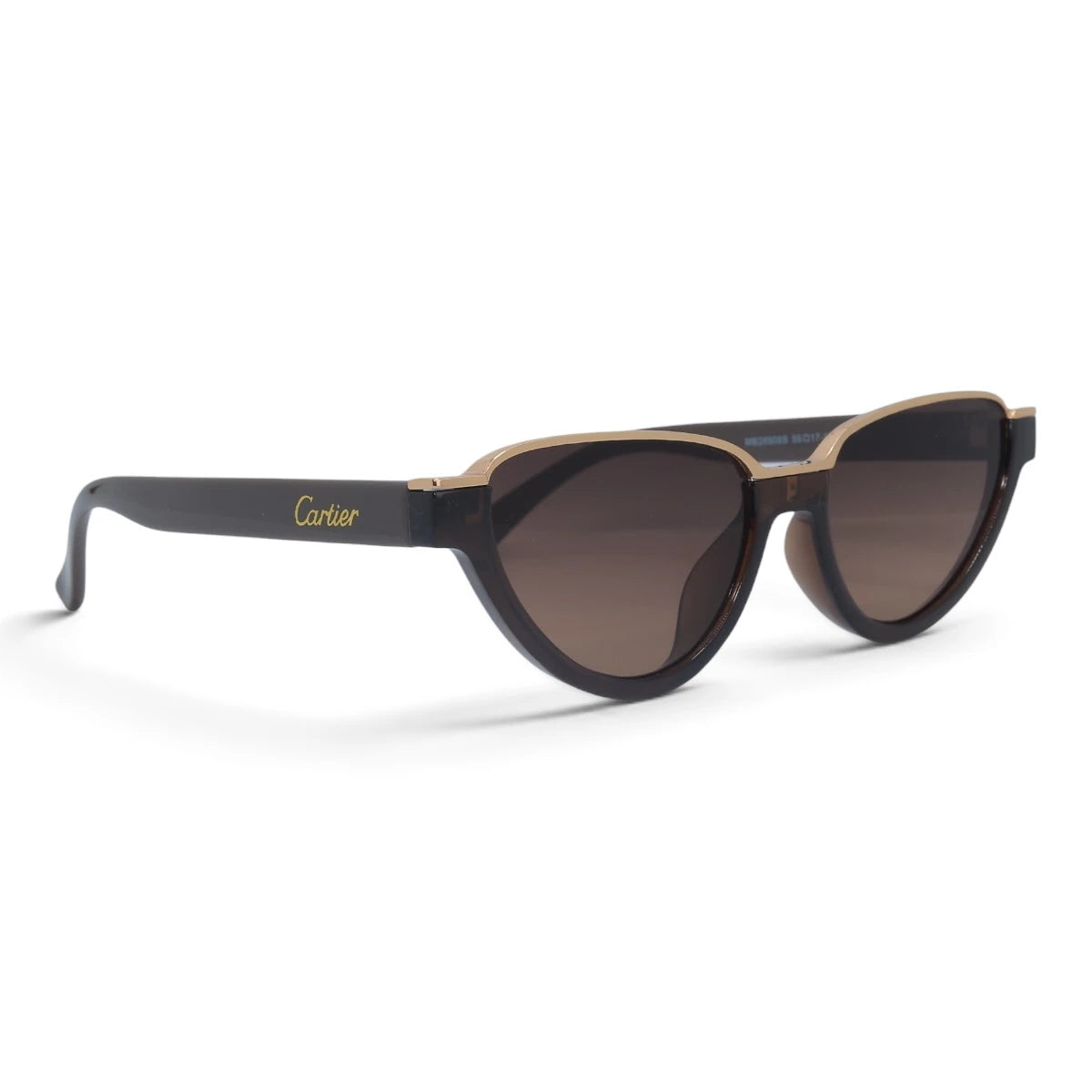 U&EYE The Noemi cat-eye sunglasses in Brown / Brown Gradient — angled view