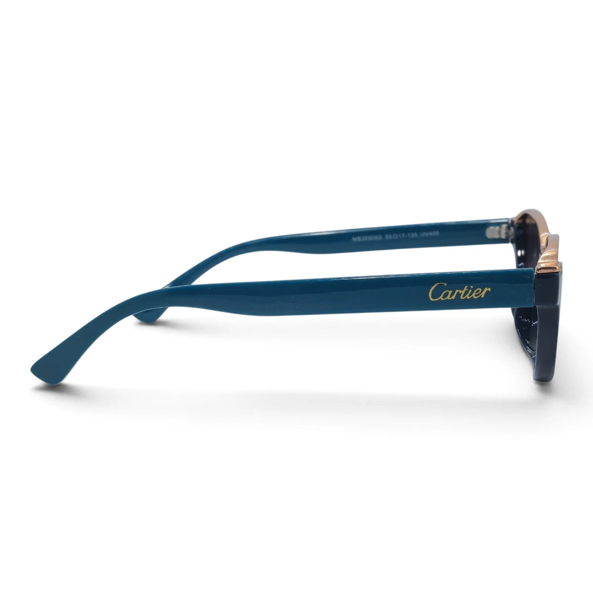 U&EYE The Noemi cat-eye sunglasses in Teal / Blue-Gray Gradient — side view