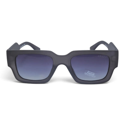U&EYE The Noxley oversized square polarized sunglasses in Matte Smoke Gray / Violet Gradient — front view