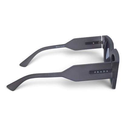 U&EYE The Noxley oversized square polarized sunglasses in Matte Smoke Gray / Violet Gradient — side view