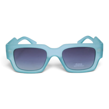 U&EYE The Noxley oversized square polarized sunglasses in Mint Crystal / Violet Gradient — front view