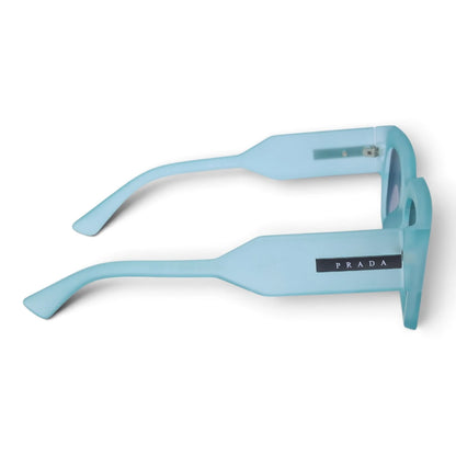 U&EYE The Noxley oversized square polarized sunglasses in Mint Crystal / Violet Gradient — side view