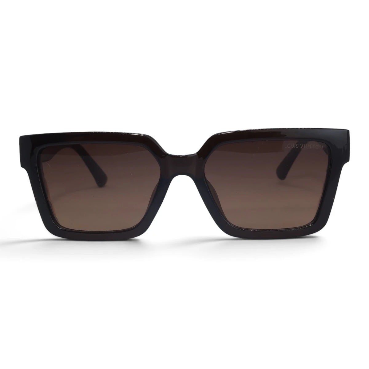 U&EYE The Odette cat-eye square sunglasses in Black-Brown / Brown Gradient — front view