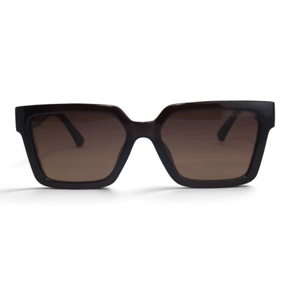 U&EYE The Odette cat-eye square sunglasses in Black-Brown / Brown Gradient — front view