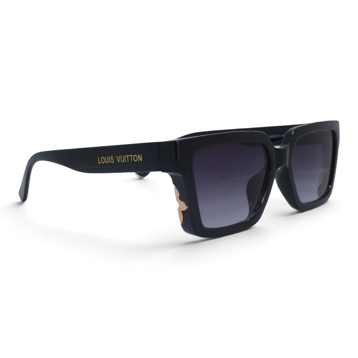U&EYE The Odette cat-eye square sunglasses in Black / Violet Gradient — angled view