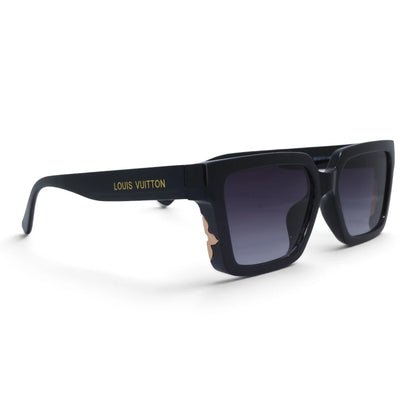 U&EYE The Odette cat-eye square sunglasses in Black / Violet Gradient — angled view