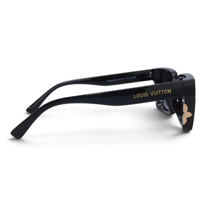 U&EYE The Odette cat-eye square sunglasses in Black / Violet Gradient — side view