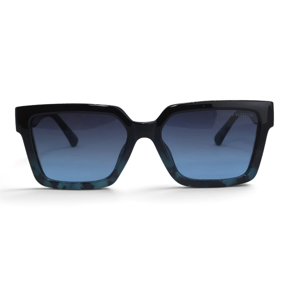 U&EYE The Odette cat-eye square sunglasses in Blue Tortoise / Blue Gradient — front view