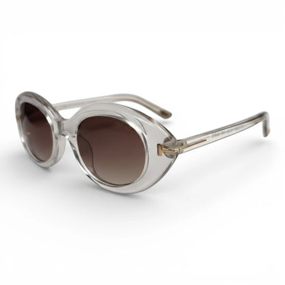 The ‘Orbit’ Oval Sunglasses | Crystal Clear / Gradient Brown