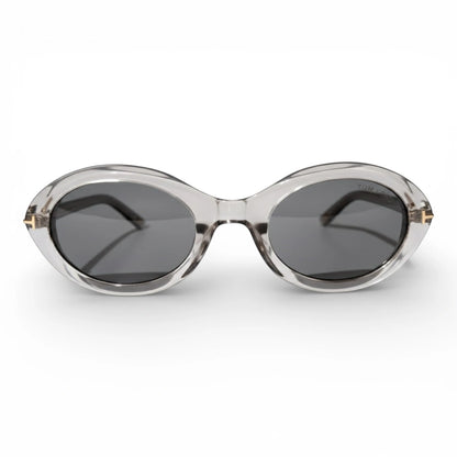 The ‘Orbit’ Oval Sunglasses | Crystal Grey