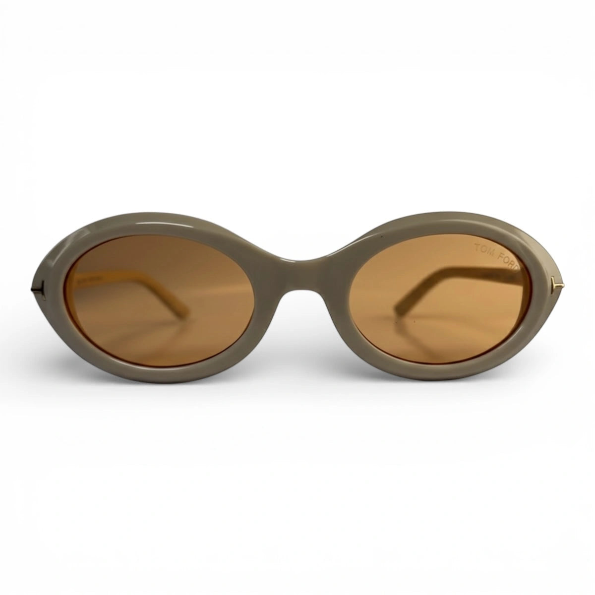 The ‘Orbit’ Oval Sunglasses | Taupe / Amber Yellow