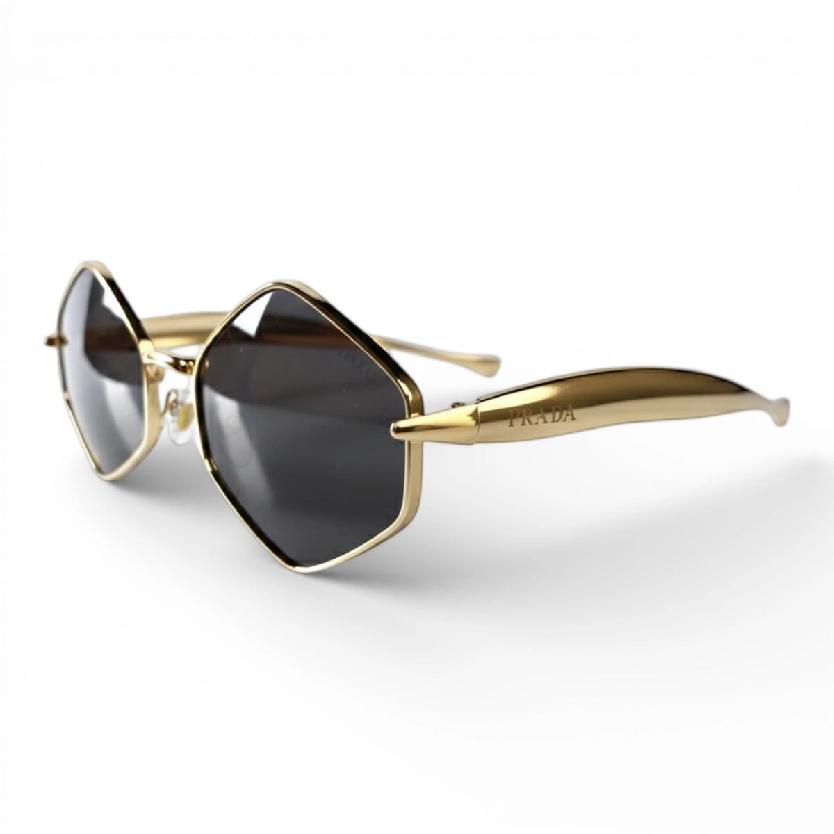 The ‘Prism’ Hexagonal Sunglasses | Black / Gold
