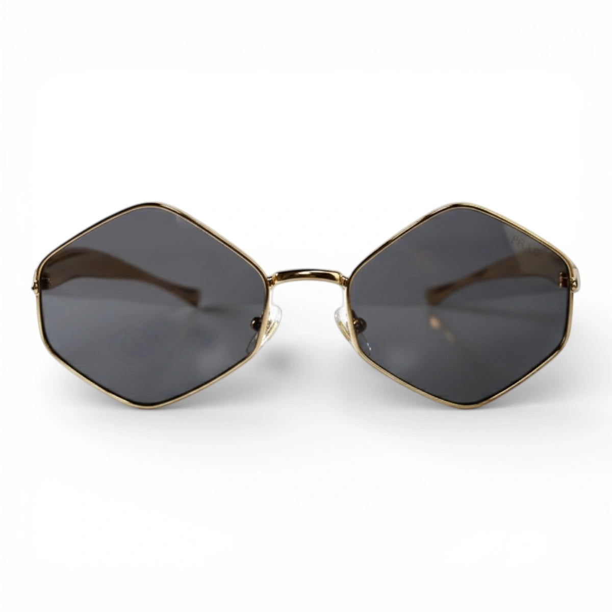 The ‘Prism’ Hexagonal Sunglasses | Black / Gold