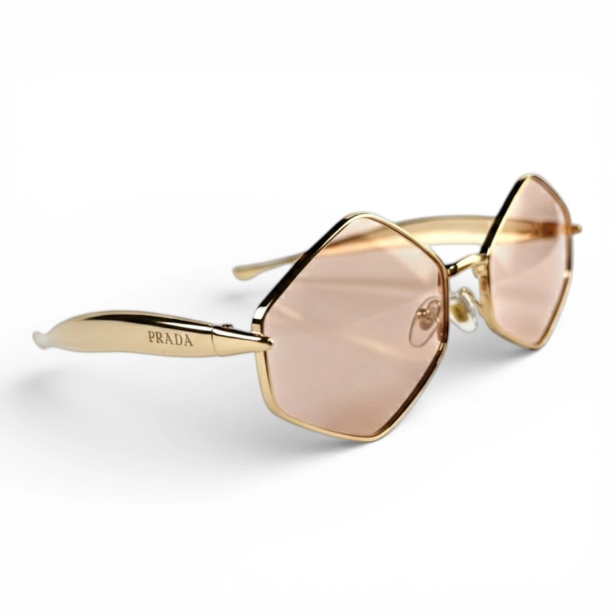 The ‘Prism’ Hexagonal Sunglasses | Rose / Gold