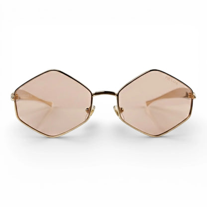 The ‘Prism’ Hexagonal Sunglasses | Rose / Gold