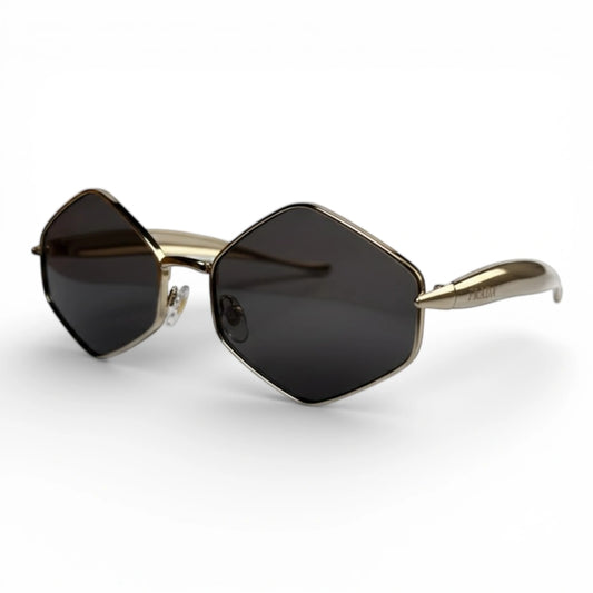 The ‘Prism’ Hexagonal Sunglasses | Smoke / Silver