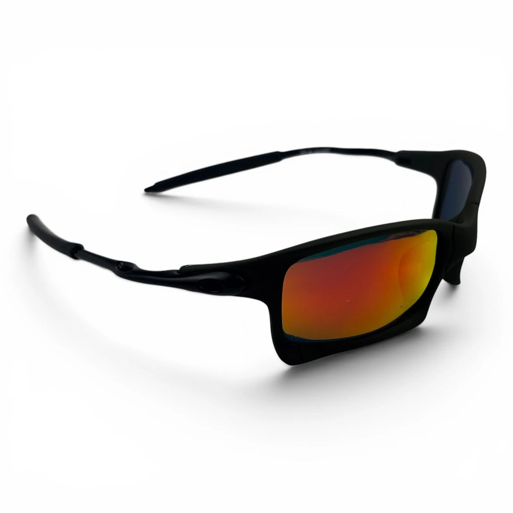 The ‘Pulse’ Sport Rectangle Sunglasses | Black Red Yellow Mirror