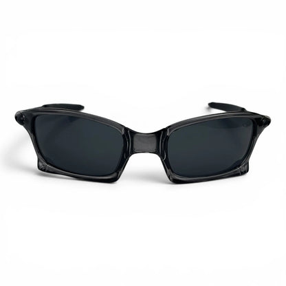 The Pulse Sport Rectangle sunglasses in Smoke Gray with Dark Gray lenses, angled three-quarter view