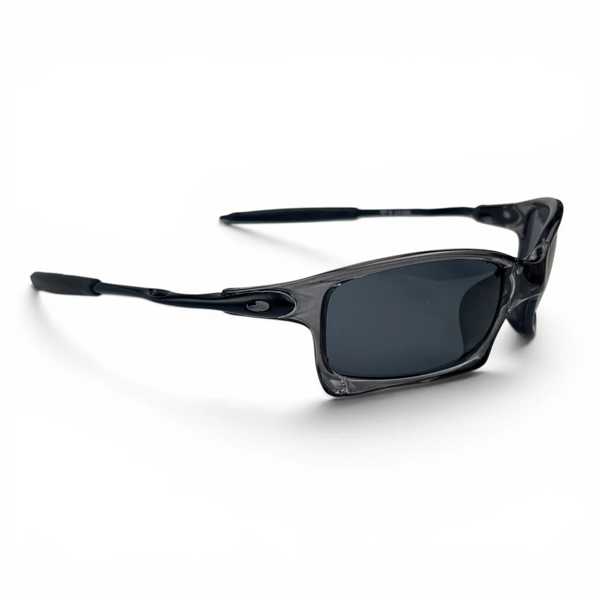 The Pulse Sport Rectangle sunglasses in Smoke Gray with Dark Gray lenses, straight front view