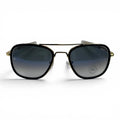 The ‘Rayan’ Metal Rectangle Sunglasses | Black Blue Gradient