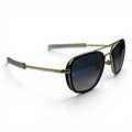 The ‘Rayan’ Metal Rectangle Sunglasses | Black Blue Gradient