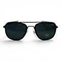 The ‘Rayan’ Metal Rectangle Sunglasses | Gold Black Dark