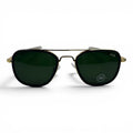 The ‘Rayan’ Metal Rectangle Sunglasses | Gold Green