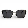 The ‘Regent’ Geometric Sunglasses | Black & Silver / Smoke