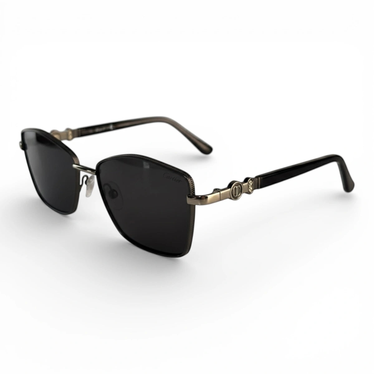 The ‘Regent’ Geometric Sunglasses | Black & Silver / Smoke