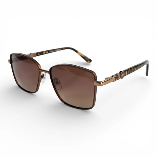 The ‘Regent’ Geometric Sunglasses | Textured Bronze / Gradient Brown