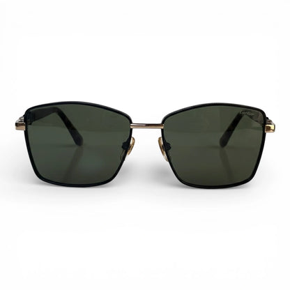 The ‘Regent’ Geometric Sunglasses | Black & Gold / Dark Green