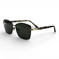 The ‘Regent’ Geometric Sunglasses | Black & Gold / Dark Green