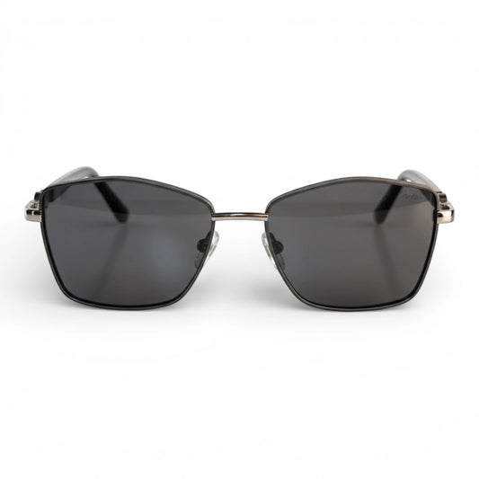 The ‘Regent’ Geometric Sunglasses | Textured Gunmetal / Black