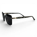 The ‘Regent’ Geometric Sunglasses | Black & Silver / Grey Marble