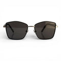 The ‘Regent’ Geometric Sunglasses | Black & Silver / Grey Marble